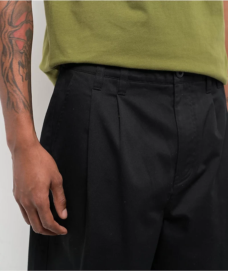 Empyre School Black Loose Skate Pleated Chino Pants