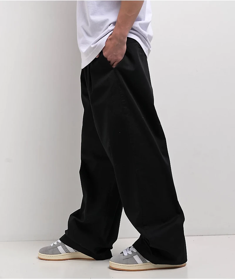Empyre School Black Ultra Wide Skate Pleated Chino Pants