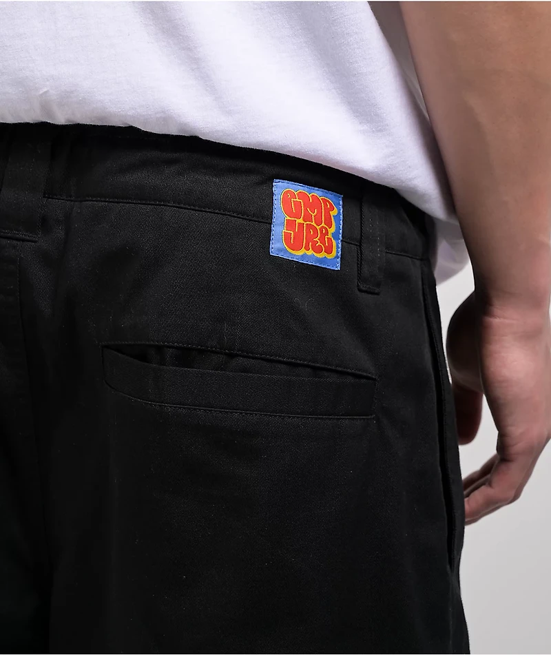 Empyre School Black Ultra Wide Skate Pleated Chino Pants