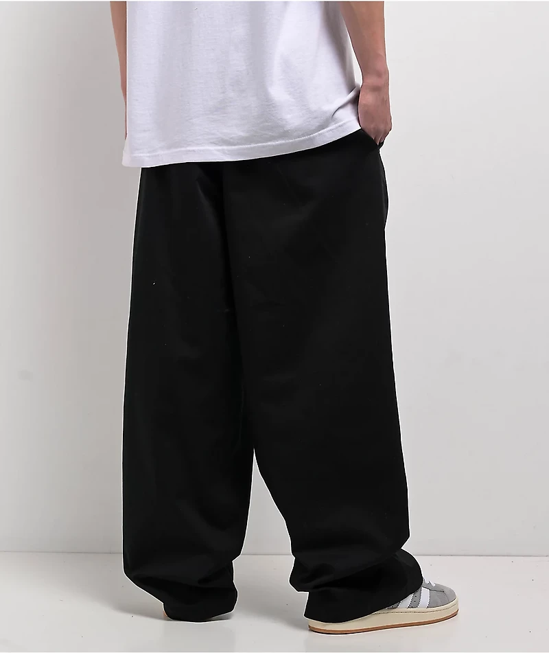 Empyre School Black Ultra Wide Skate Pleated Chino Pants