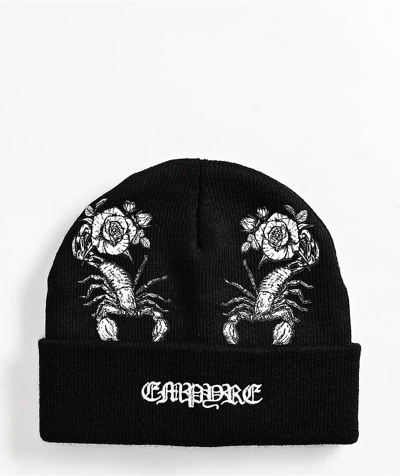 Empyre Scorpion Rose Black Beanie