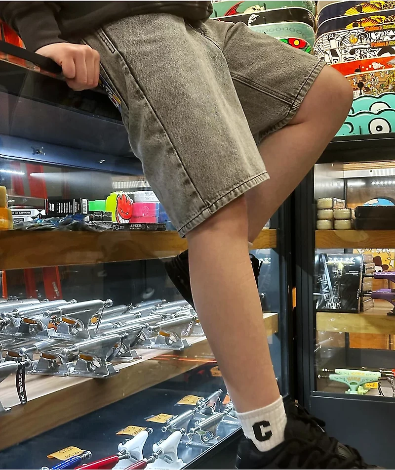 Empyre Scramble Grey Denim Skate Shorts