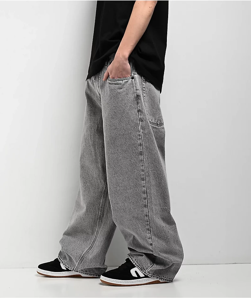 Empyre Scramble Grey Wash Ultra Wide Jeans