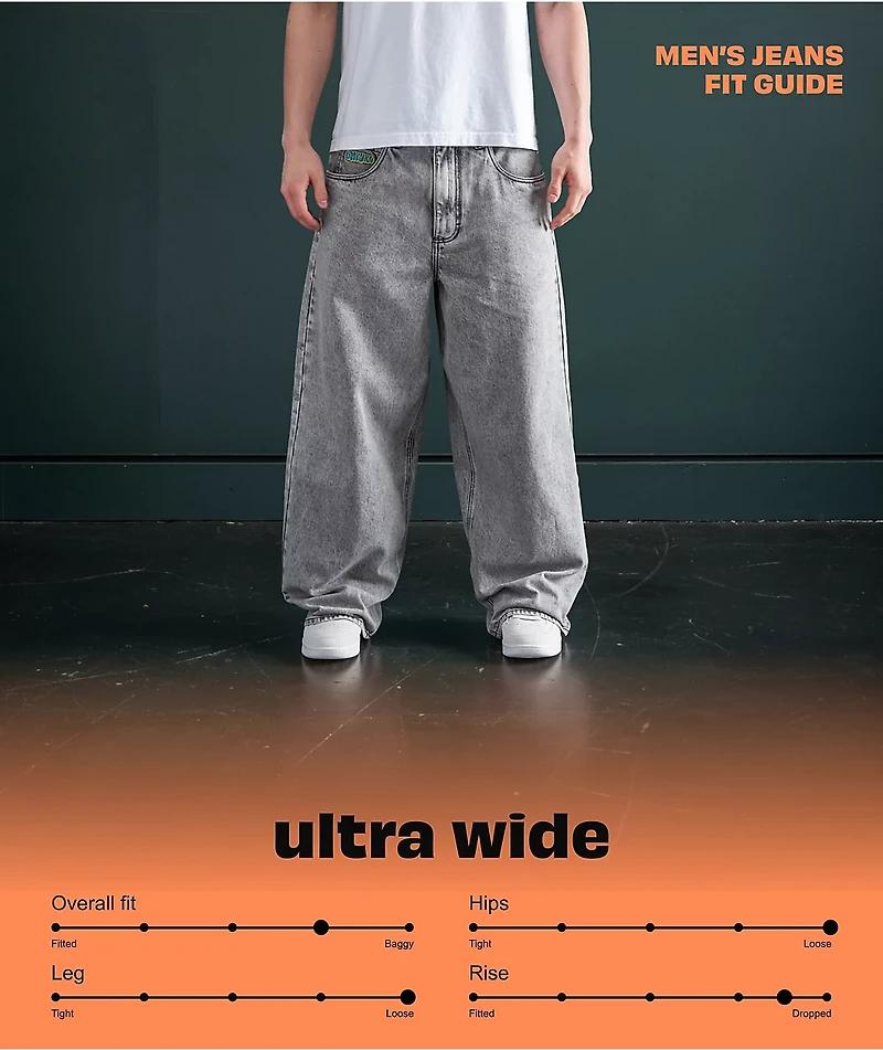 Empyre Scramble Grey Wash Ultra Wide Jeans