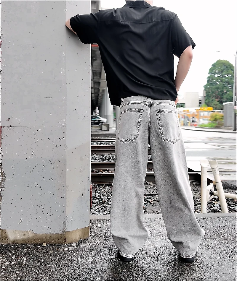 Empyre Scramble Grey Wash Ultra Wide Jeans