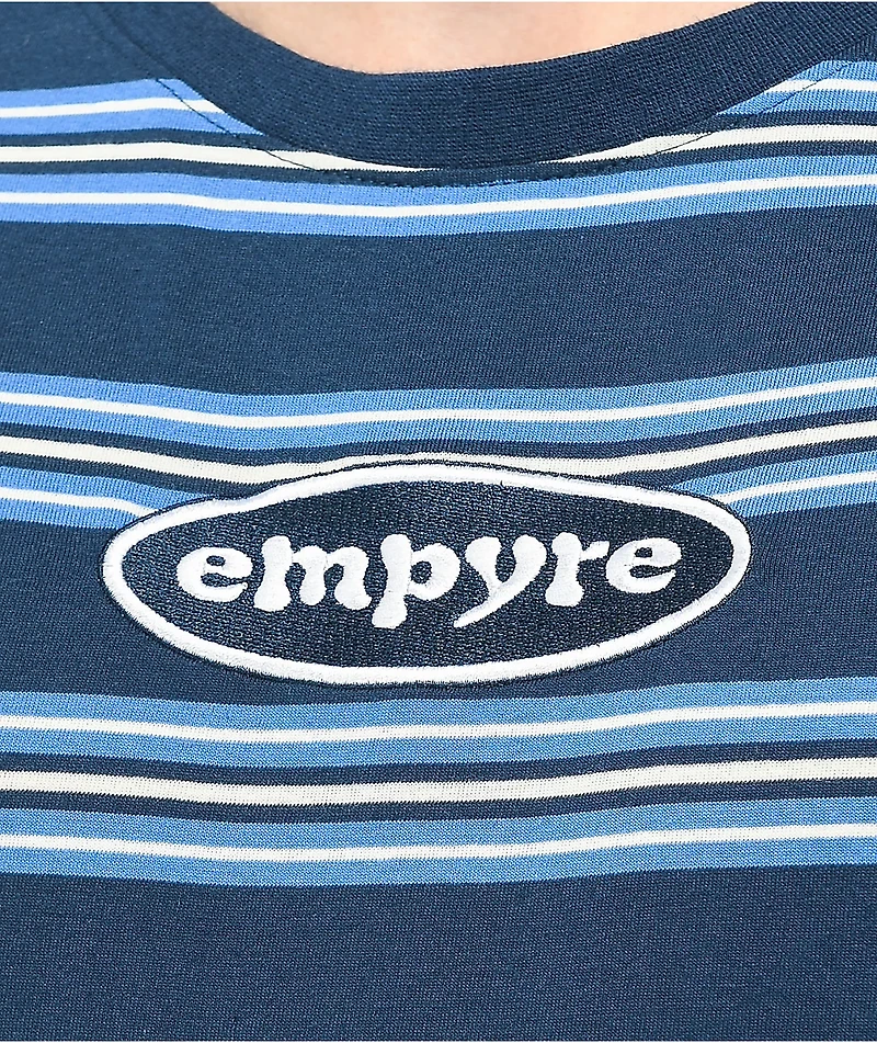 Empyre Scripts Blue, Navy & White Stripe Knit T-Shirt