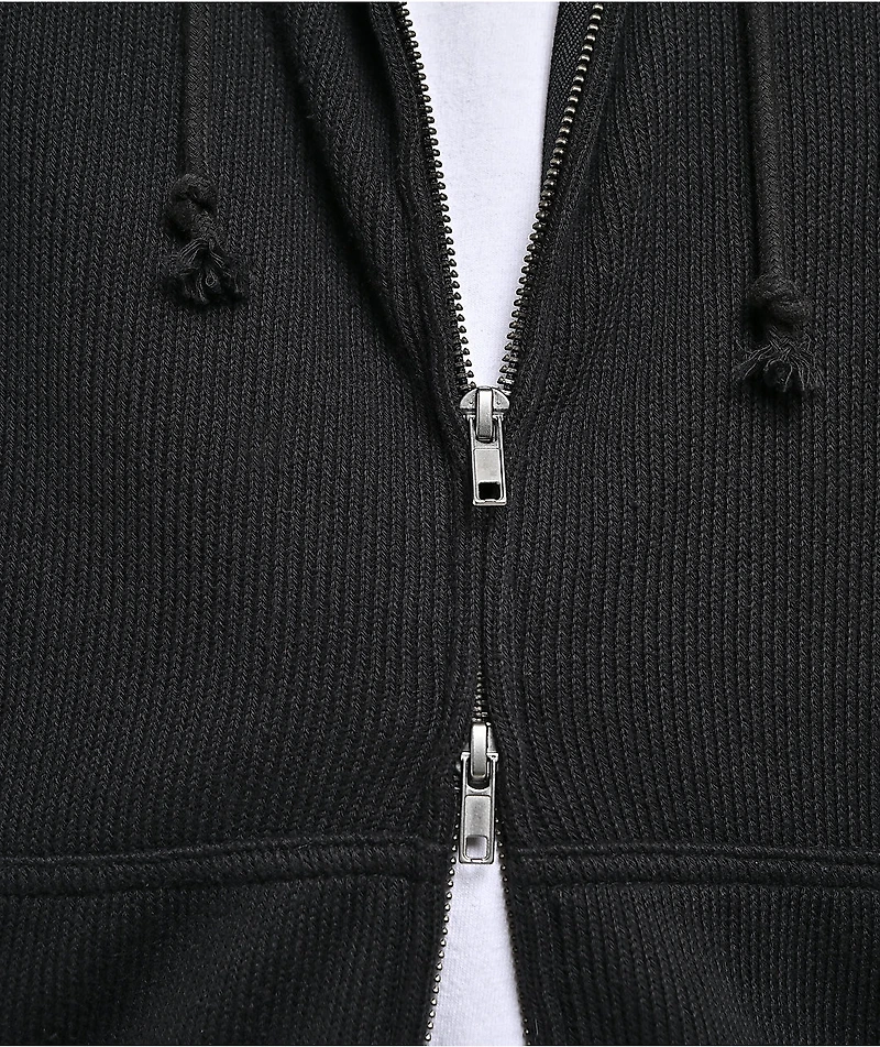 Empyre Shin Splints Black Ribbed Zip Hoodie