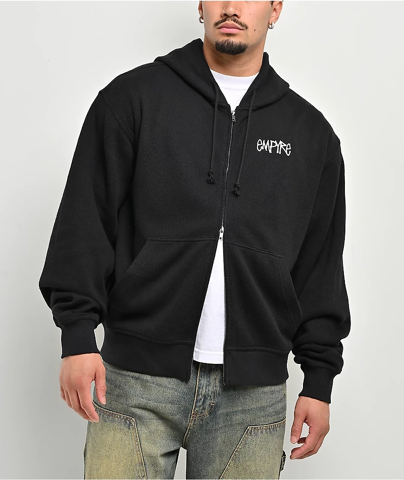 Empyre Shin Splints Black Ribbed Zip Hoodie