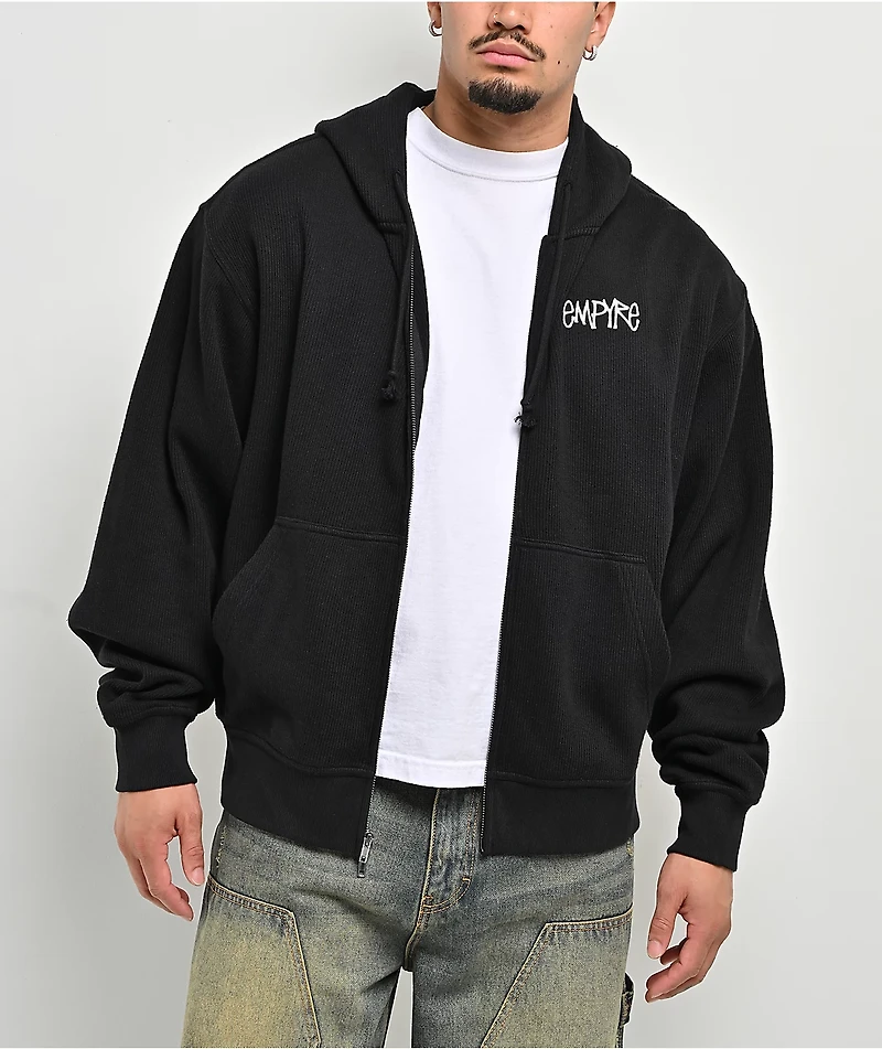 Empyre Shin Splints Black Ribbed Zip Hoodie