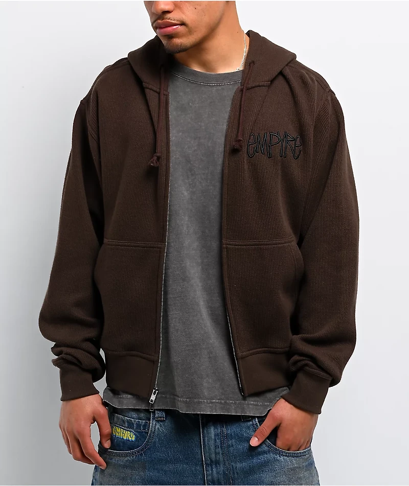 Empyre Shin Splints Brown Zip Hoodie