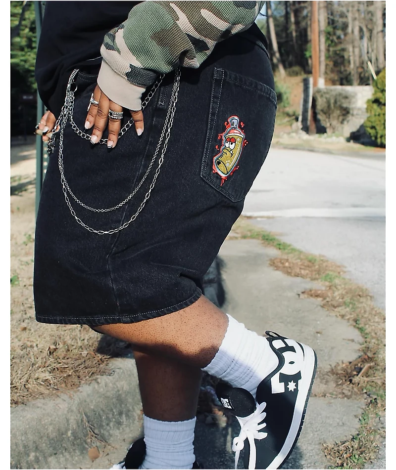 Empyre Shmutz Black Denim Skate Shorts