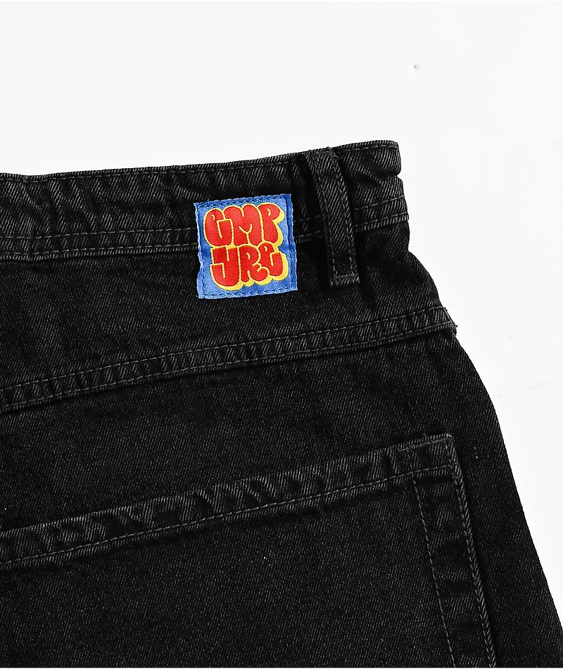 Empyre Shmutz Ultra Wide Black Denim Skate Shorts