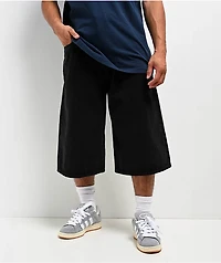 Empyre Shmutz Ultra Wide Black Denim Skate Shorts