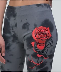 Empyre Sidra Rose Black & Grey Tie Dye Bike Shorts