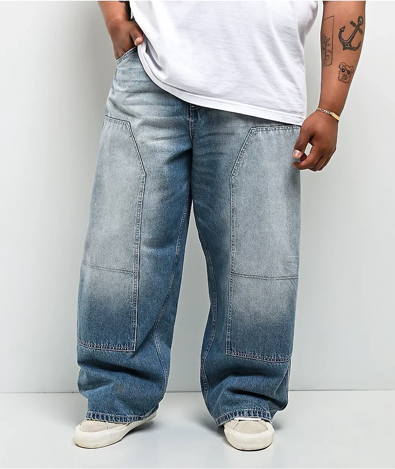 Empyre Skate Work Light Blue Wash Ultra Wide Carpenter Jeans