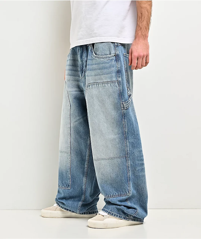 Empyre Skate Work Light Blue Wash Ultra Wide Carpenter Jeans