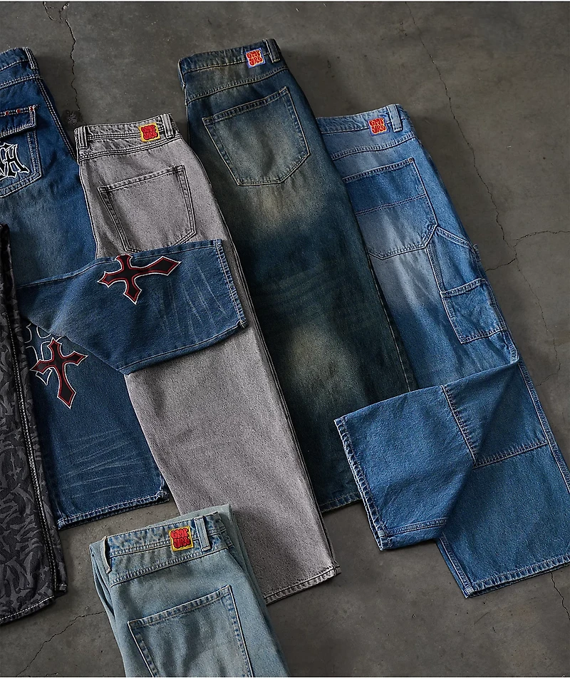 Empyre Skate Work Light Blue Wash Ultra Wide Carpenter Jeans