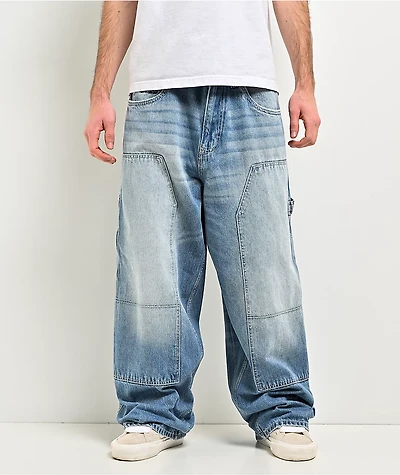 Empyre Skate Work Light Blue Wash Ultra Wide Carpenter Jeans