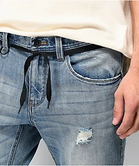 Empyre Skeletor Cirrus Medium Blue Ripped Skinny Jeans