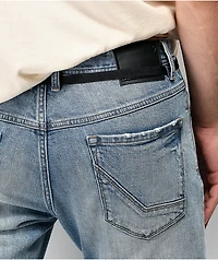 Empyre Skeletor Cirrus Medium Blue Ripped Skinny Jeans