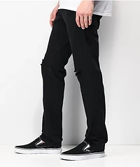 Empyre Skeletor Knee Slit Black Skinny Jeans