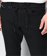 Empyre Skeletor Knee Slit Black Skinny Jeans