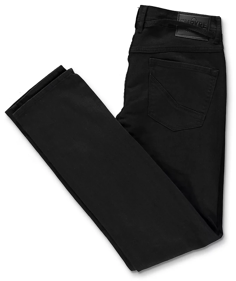 Empyre Skeletor Knee Slit Black Skinny Jeans