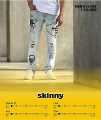 Empyre Skeletor Pally Blue Denim Skinny Jeans