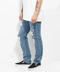 Empyre Skeletor Wreckage Light Blue Denim Skinny Jeans