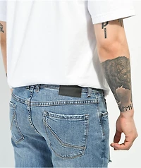 Empyre Skeletor Wreckage Light Blue Denim Skinny Jeans