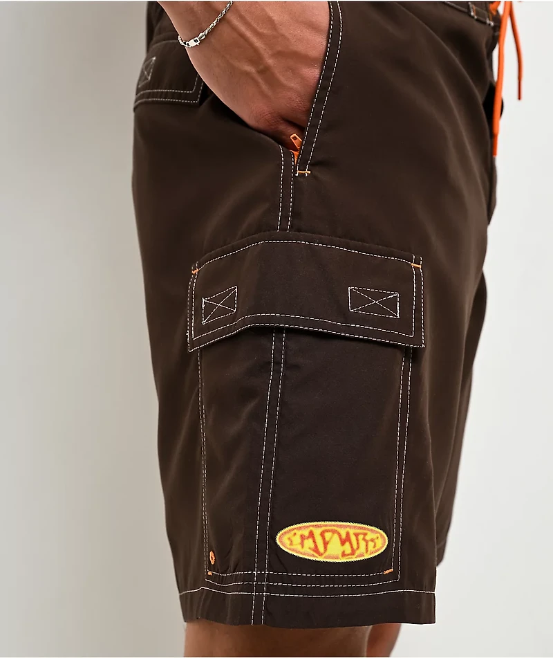 Empyre Skull Brown Cargo Board Shorts