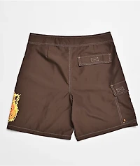 Empyre Skull Brown Cargo Board Shorts