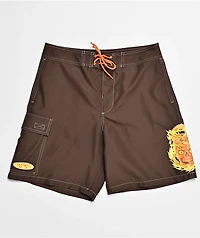 Empyre Skull Brown Cargo Board Shorts