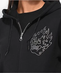 Empyre Skull Rhinestone Black Zip Hoodie