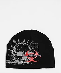 Empyre Skullz N Screwz Black & Grey Reversible Skully Beanie