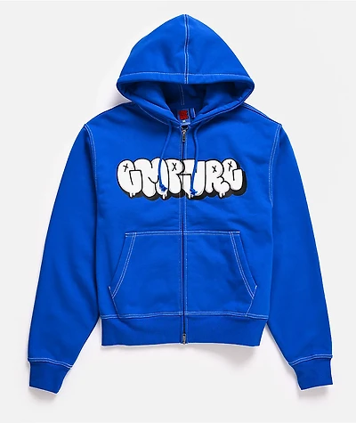 Empyre Slime Blue Crop Zip Hoodie