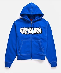 Empyre Slime Blue Crop Zip Hoodie