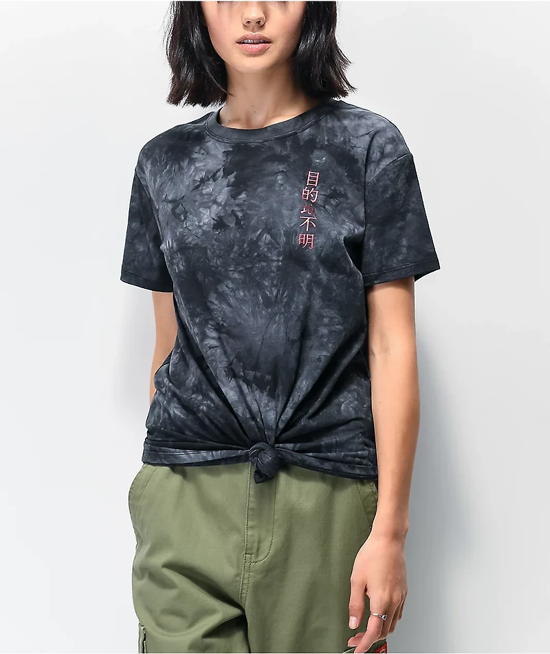 Empyre Sloane Dragon Neutral Black Tie Dye Front T-Shirt