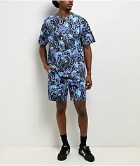 Empyre Smokeshow Skulls Blue & Black Boxy T-Shirt