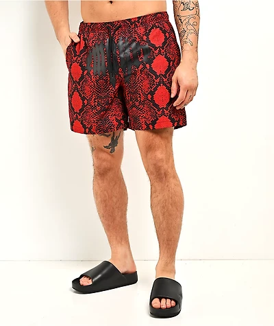 Empyre Snake Floater Red & Black Board Shorts