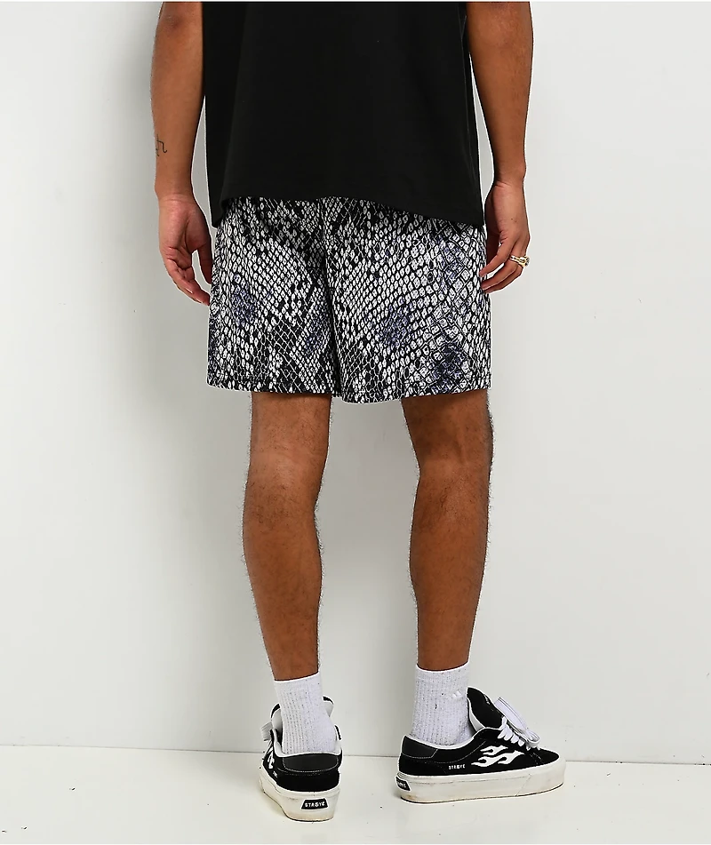 Empyre Snake Off White & Blue Mesh Shorts
