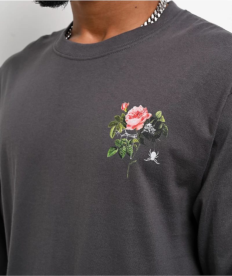Empyre Spider Rose Charcoal Long Sleeve T-Shirt