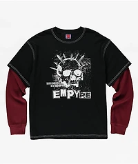 Empyre Spiked Loose Screw Black & Red 2fer Long Sleeve T-Shirt