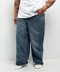 Empyre Spin Off Medium Blue Wash Ultra Wide Jeans