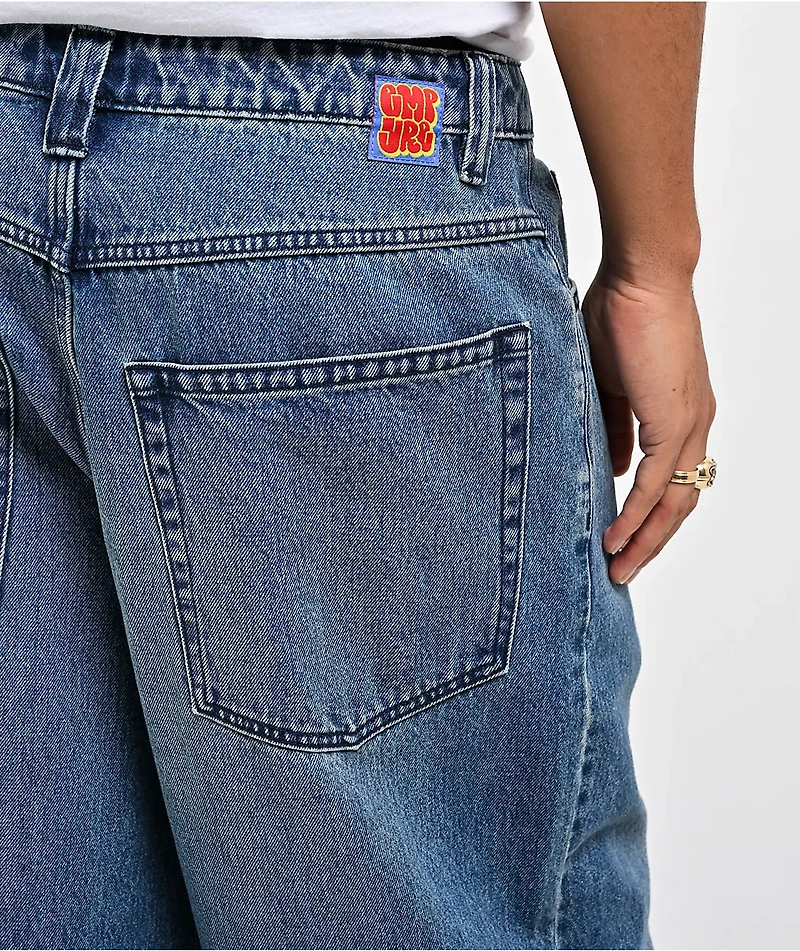 Empyre Spin Off Medium Blue Wash Ultra Wide Jeans