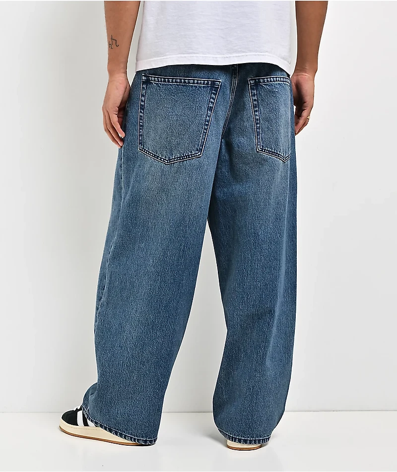 Empyre Spin Off Medium Blue Wash Ultra Wide Jeans