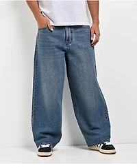 Empyre Spin Off Medium Blue Wash Ultra Wide Jeans