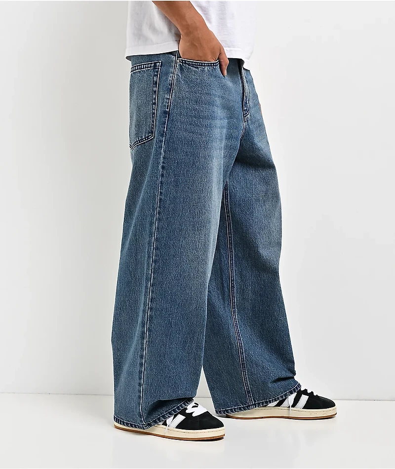 Empyre Spin Off Medium Blue Wash Ultra Wide Skate Jeans