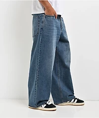 Empyre Spin Off Medium Blue Wash Ultra Wide Skate Jeans