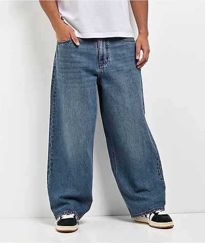 Empyre Spin Off Medium Blue Wash Ultra Wide Skate Jeans